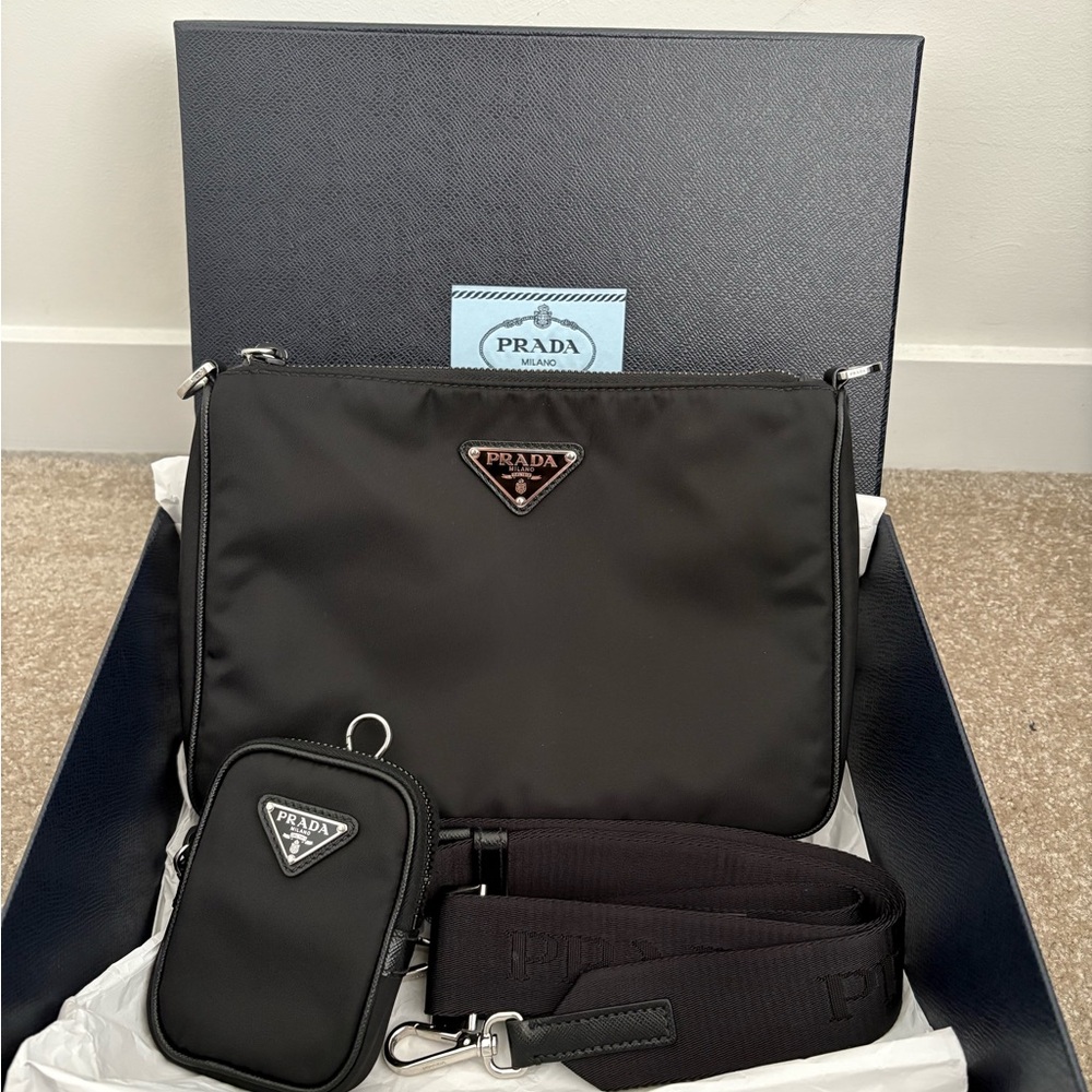 Prada Re-Nylon and Saffiano leather shoulder bag
